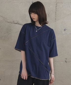 カットオフ switching Tee 切替半袖Tシャツ