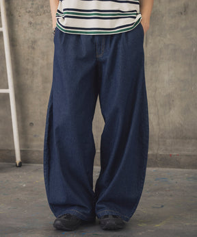 2-TUCK BACK EMBROIDERED DENIM PANTS / ツータック バック刺繍入り デニムパンツ