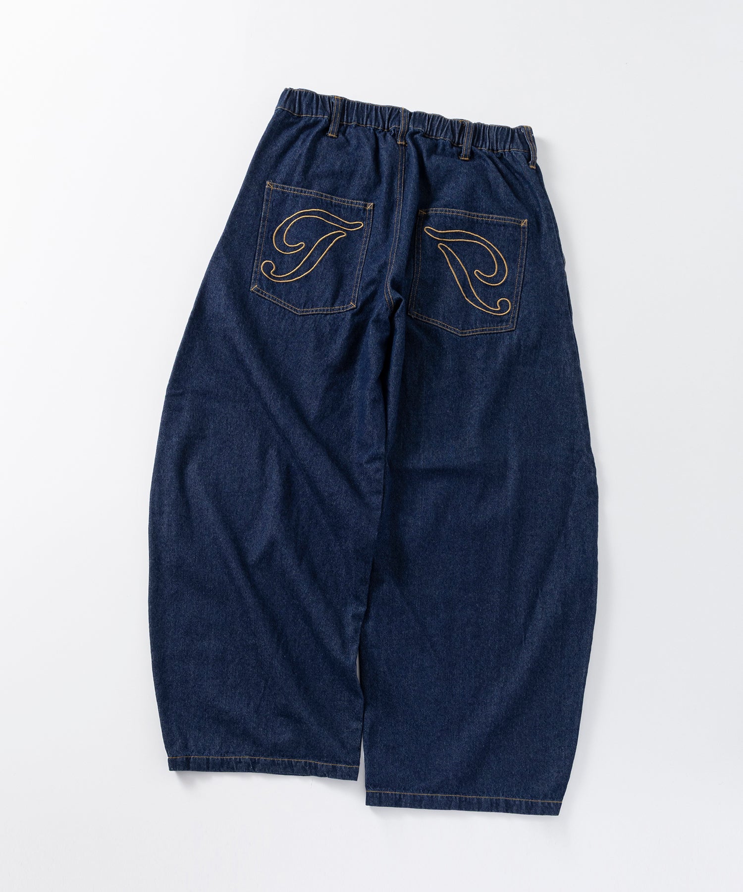 2-TUCK BACK EMBROIDERED DENIM PANTS / ツータック バック刺繍入り デニムパンツ