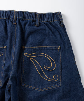 2-TUCK BACK EMBROIDERED DENIM PANTS / ツータック バック刺繍入り デニムパンツ