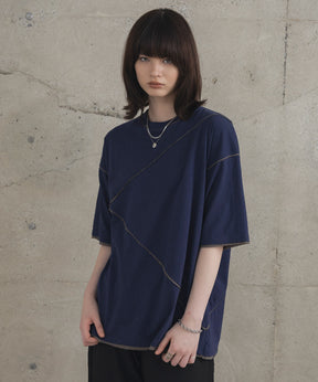 カットオフ switching Tee 切替半袖Tシャツ