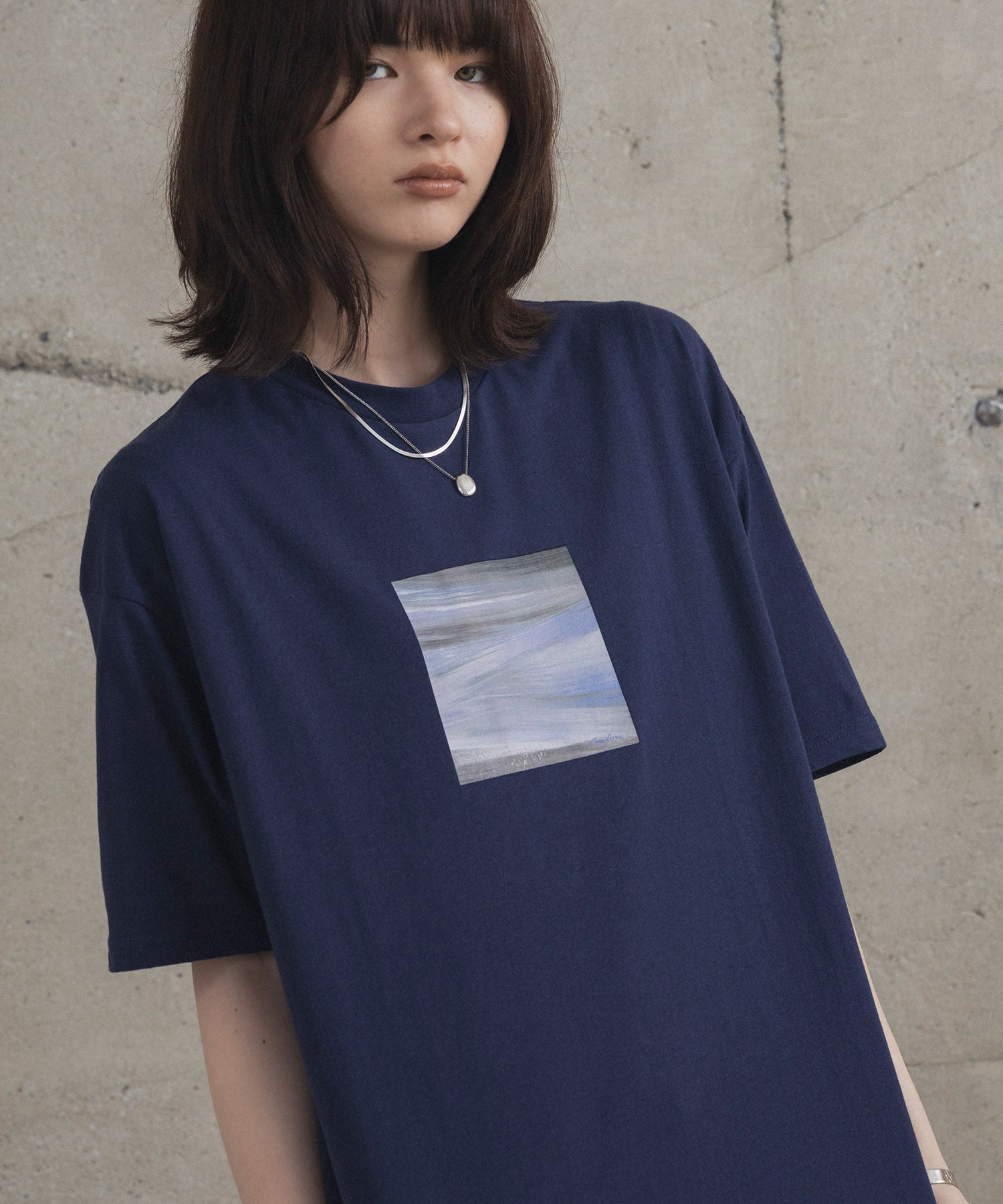 アブストラクト絵画 フロントプリント 半袖Tシャツ