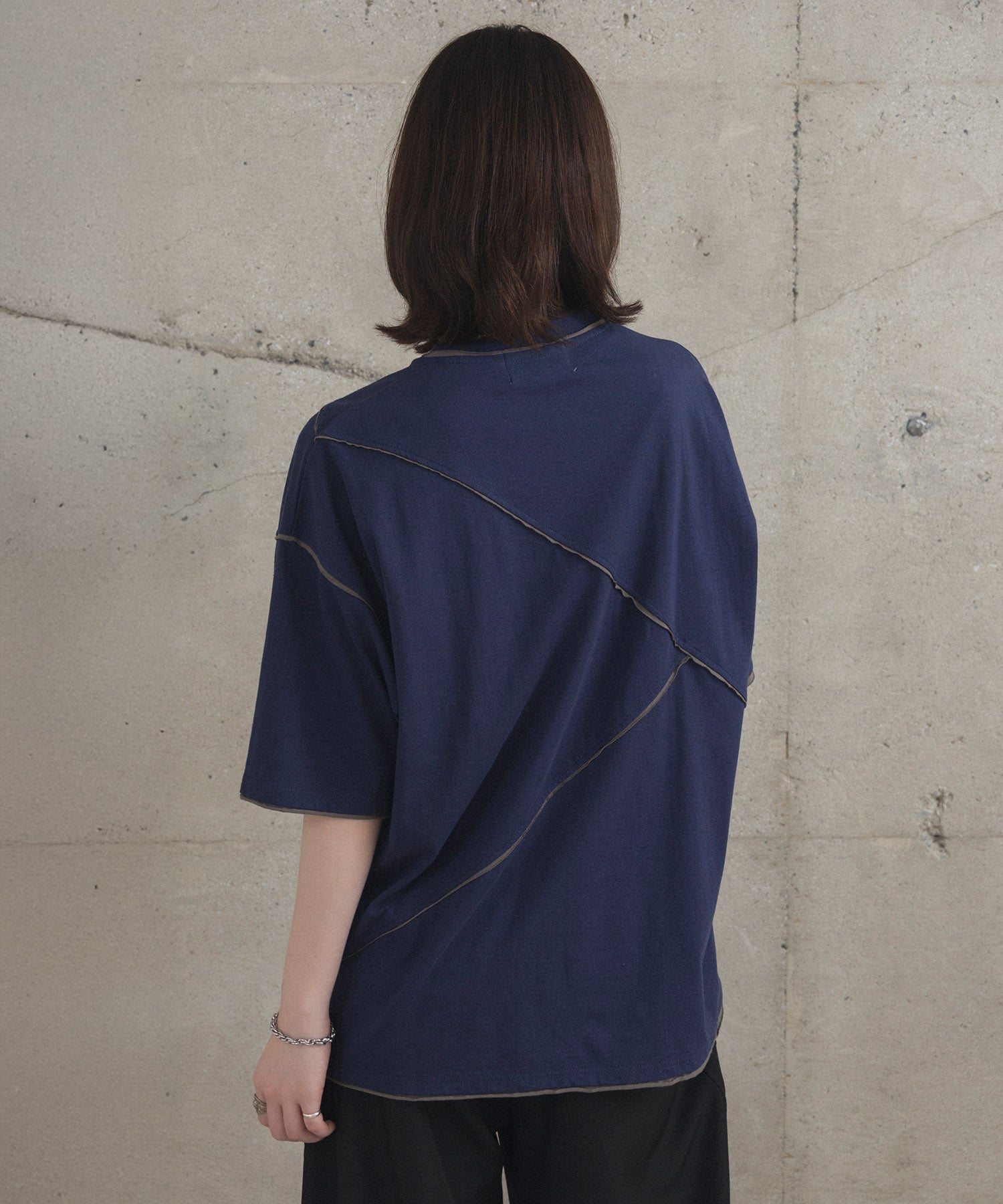 カットオフ switching Tee 切替半袖Tシャツ