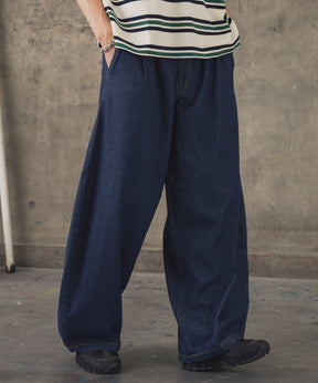 2-TUCK BACK EMBROIDERED DENIM PANTS / ツータック バック刺繍入り デニムパンツ