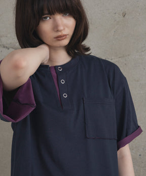 Contrast Color Henley Neck T-shirt / コントラストカラー ヘンリーネックTシャツ