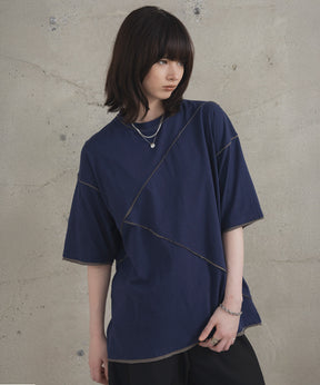 カットオフ switching Tee 切替半袖Tシャツ