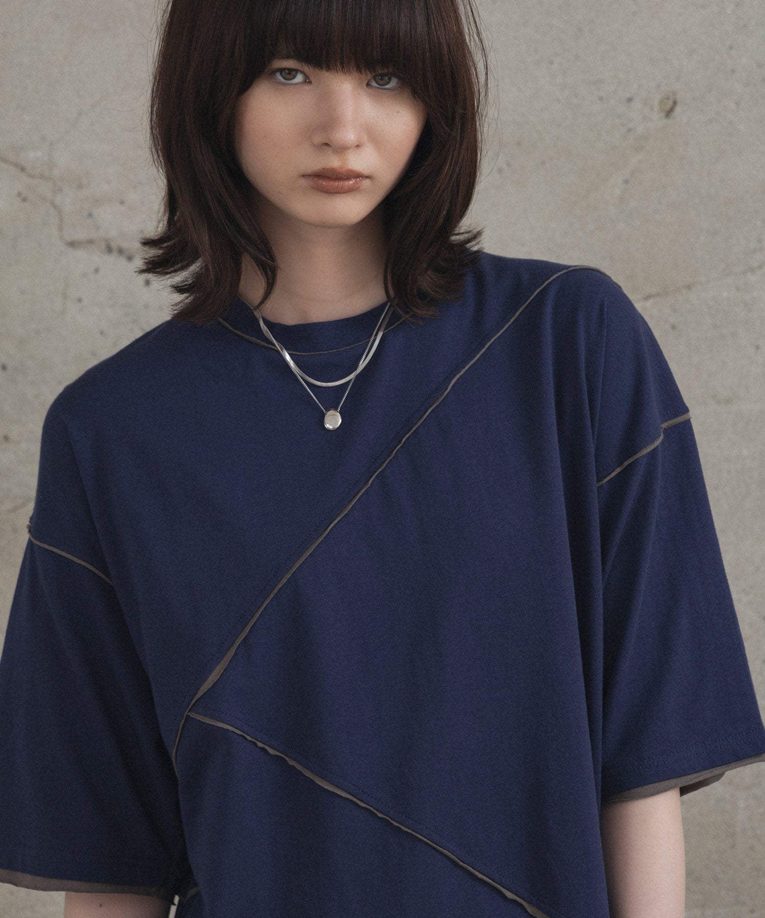 カットオフ switching Tee 切替半袖Tシャツ