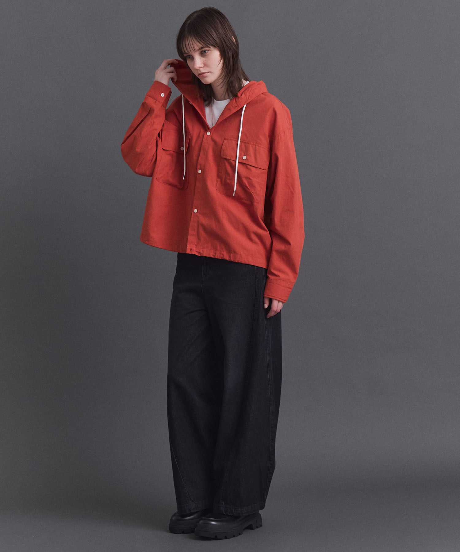 Long-sleeved Shirt Hoodie / 長袖シャツパーカー