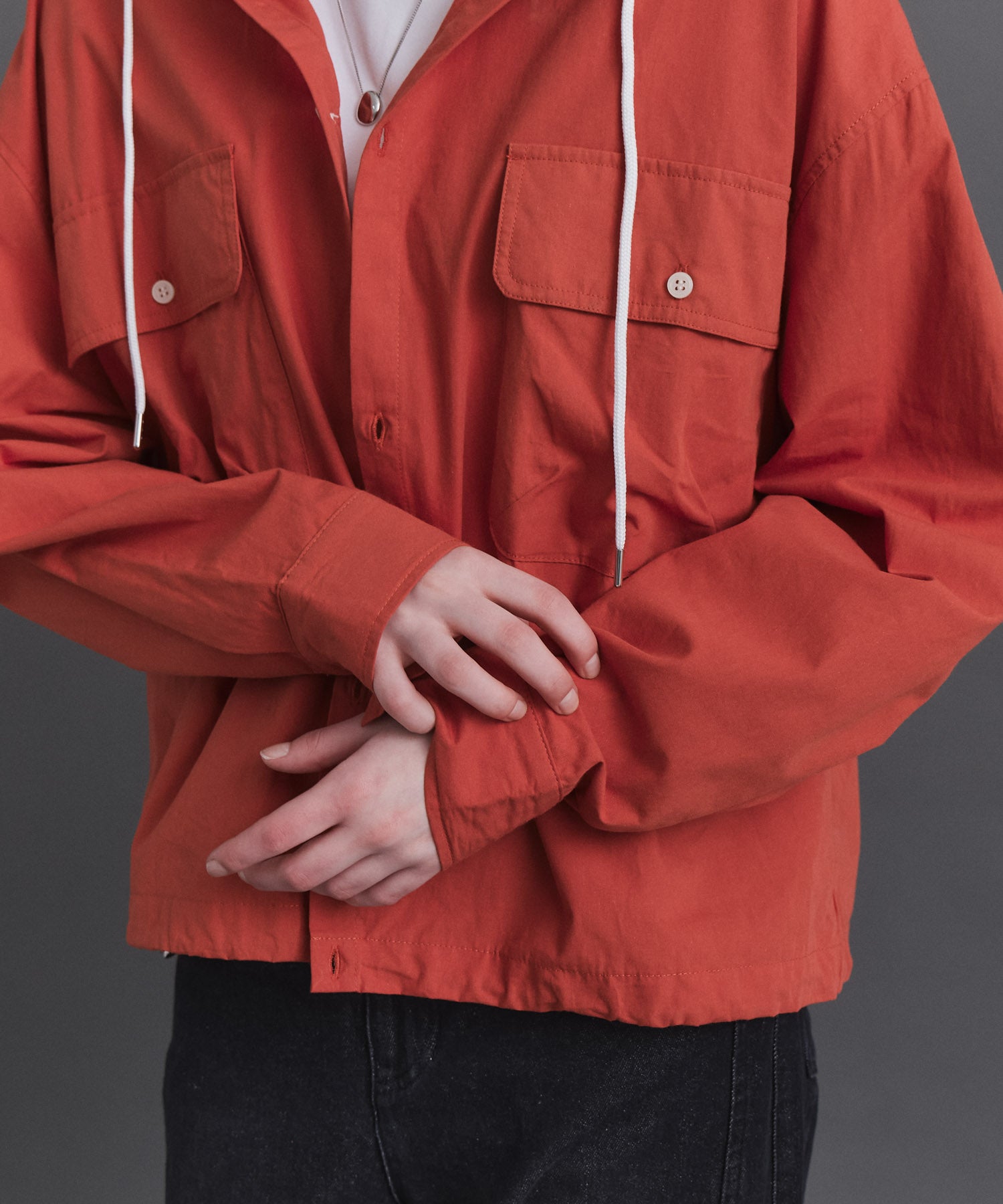 Long-sleeved Shirt Hoodie / 長袖シャツパーカー
