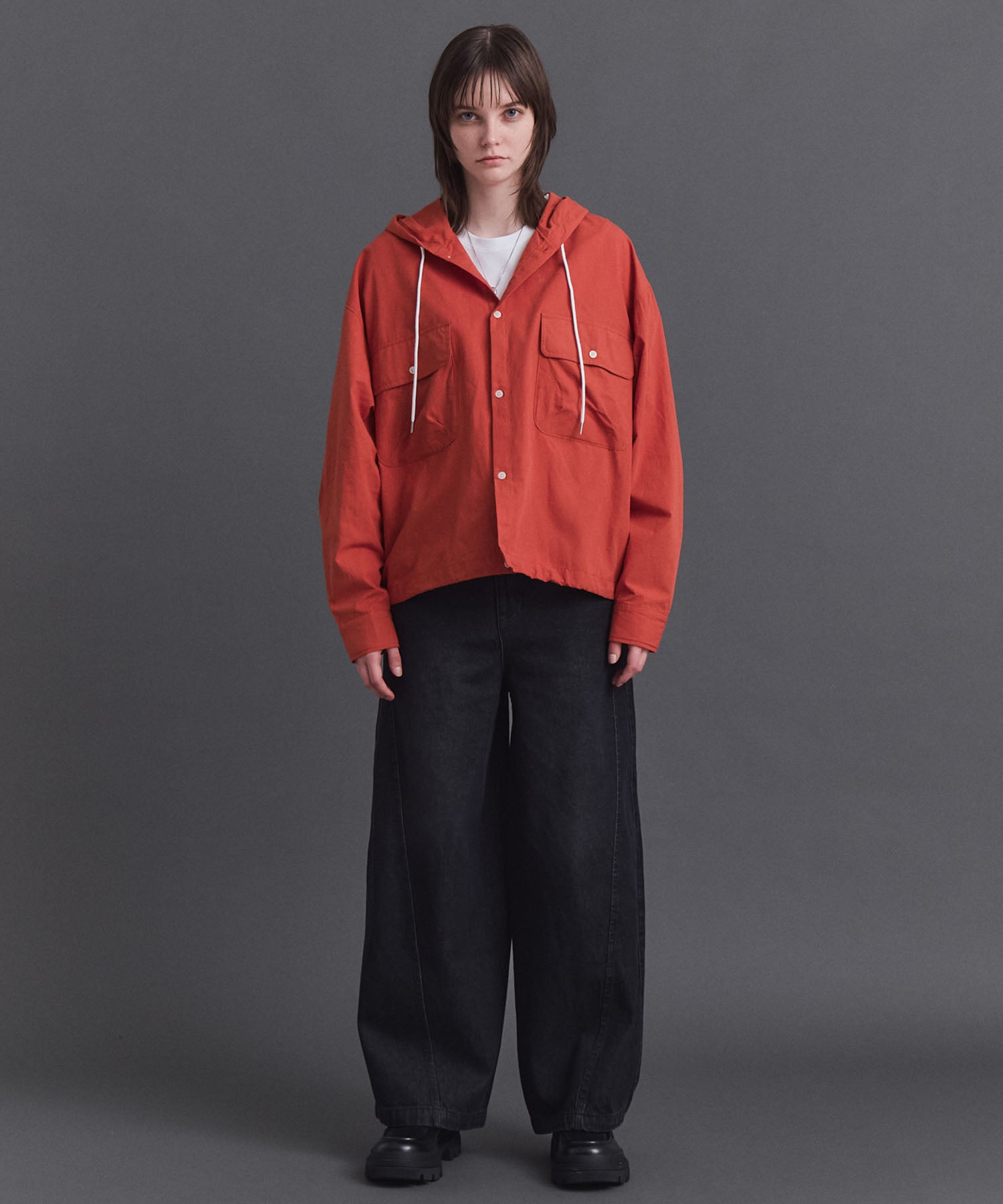 Long-sleeved Shirt Hoodie / 長袖シャツパーカー