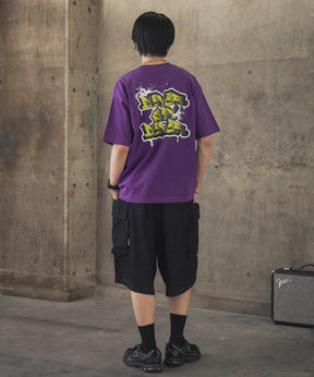 ボックスシルエット スプラッシュ タギング ストリートグラフィック 半袖Tシャツ