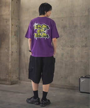 ボックスシルエット スプラッシュ タギング ストリートグラフィック 半袖Tシャツ