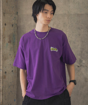 ボックスシルエット スプラッシュ タギング ストリートグラフィック 半袖Tシャツ