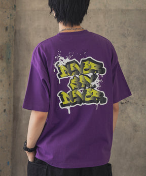 ボックスシルエット スプラッシュ タギング ストリートグラフィック 半袖Tシャツ