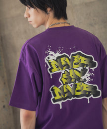 ボックスシルエット スプラッシュ タギング ストリートグラフィック 半袖Tシャツ