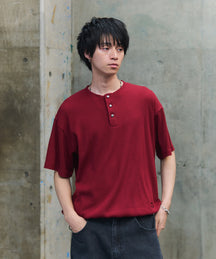 THERMAL DRAWSTRING HENLEY NECK T-SHIRT / サーマル ドローストリング ヘンリーネックTシャツ