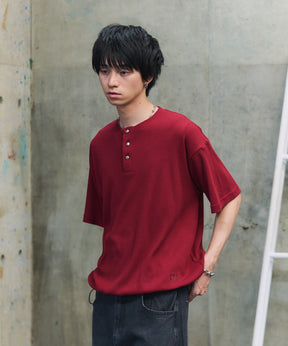 THERMAL DRAWSTRING HENLEY NECK T-SHIRT / サーマル ドローストリング ヘンリーネックTシャツ