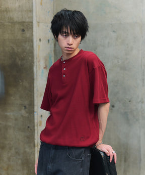 THERMAL DRAWSTRING HENLEY NECK T-SHIRT / サーマル ドローストリング ヘンリーネックTシャツ