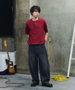 THERMAL DRAWSTRING HENLEY NECK T-SHIRT / サーマル ドローストリング ヘンリーネックTシャツ
