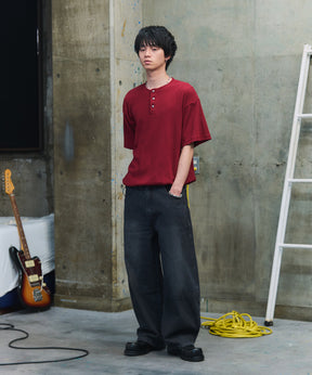 THERMAL DRAWSTRING HENLEY NECK T-SHIRT / サーマル ドローストリング ヘンリーネックTシャツ