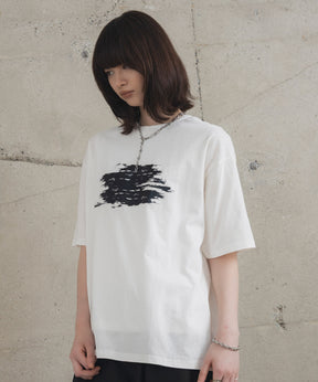 アブストラクトグラフィック箔プリント 半袖Tシャツ