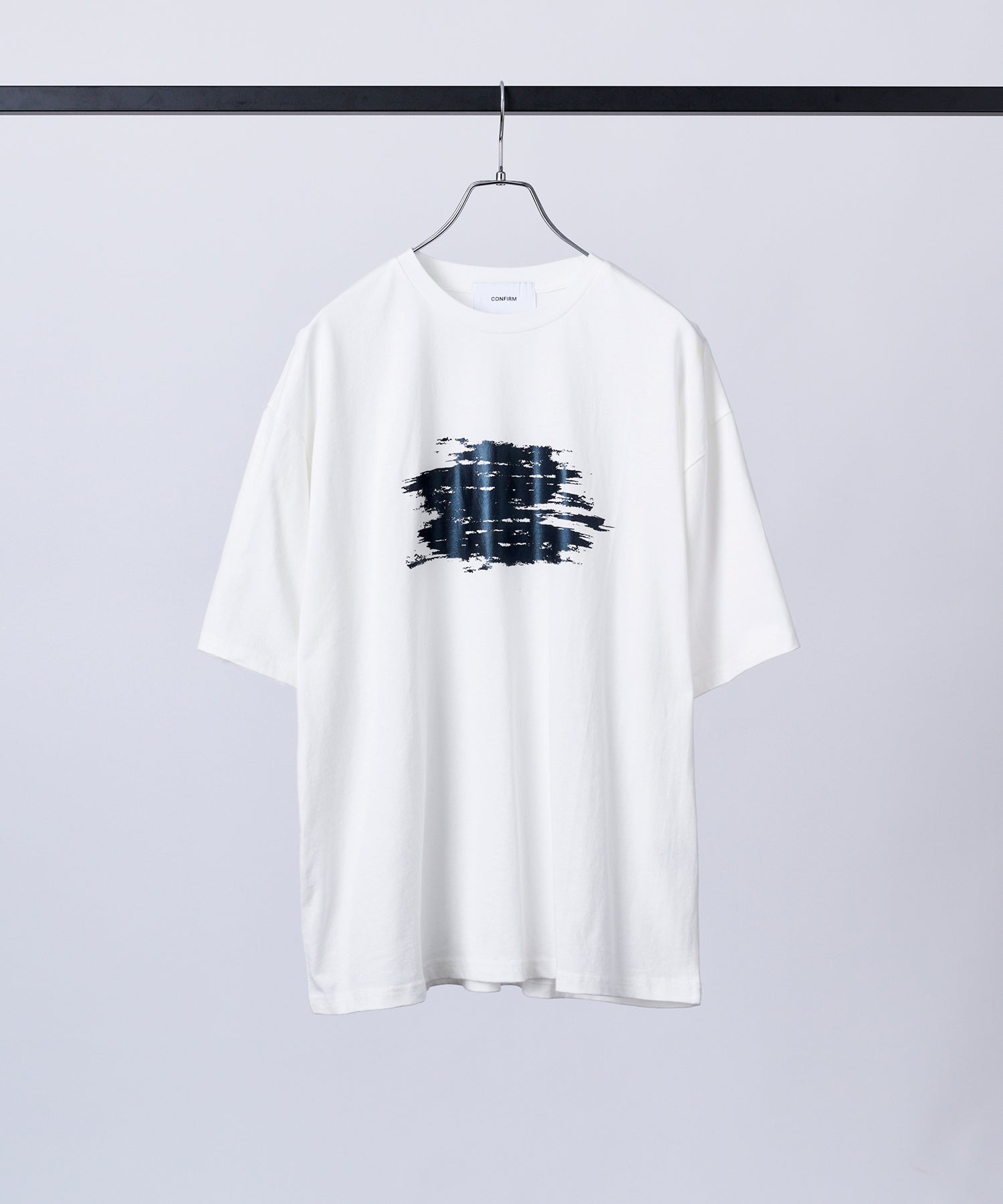 アブストラクトグラフィック箔プリント 半袖Tシャツ