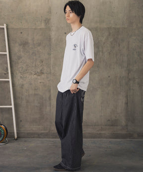 ヒゲオジサンC ワンポイント刺繍ロゴ ビッグシルエット半袖Tシャツ