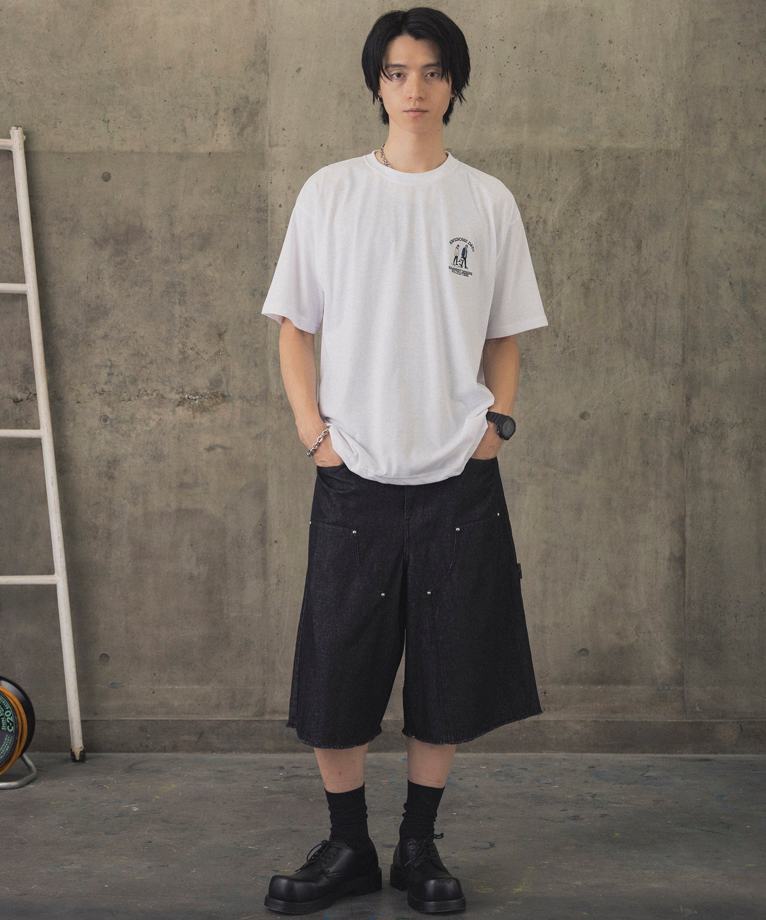 ウォーキングC ワンポイント刺繍ロゴ ビッグシルエット半袖Tシャツ