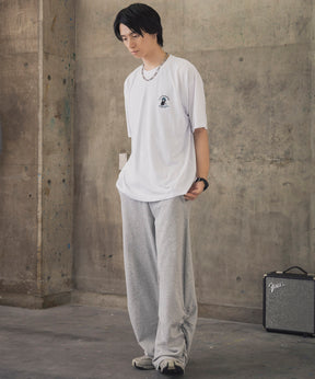 ヒゲオジサンA ワンポイント刺繍ロゴ ビッグシルエット半袖Tシャツ
