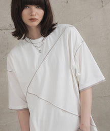 カットオフ switching Tee 切替半袖Tシャツ