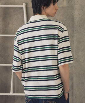 TURNED POCKET BORDER POLO / 折り返しボーダーポロシャツ