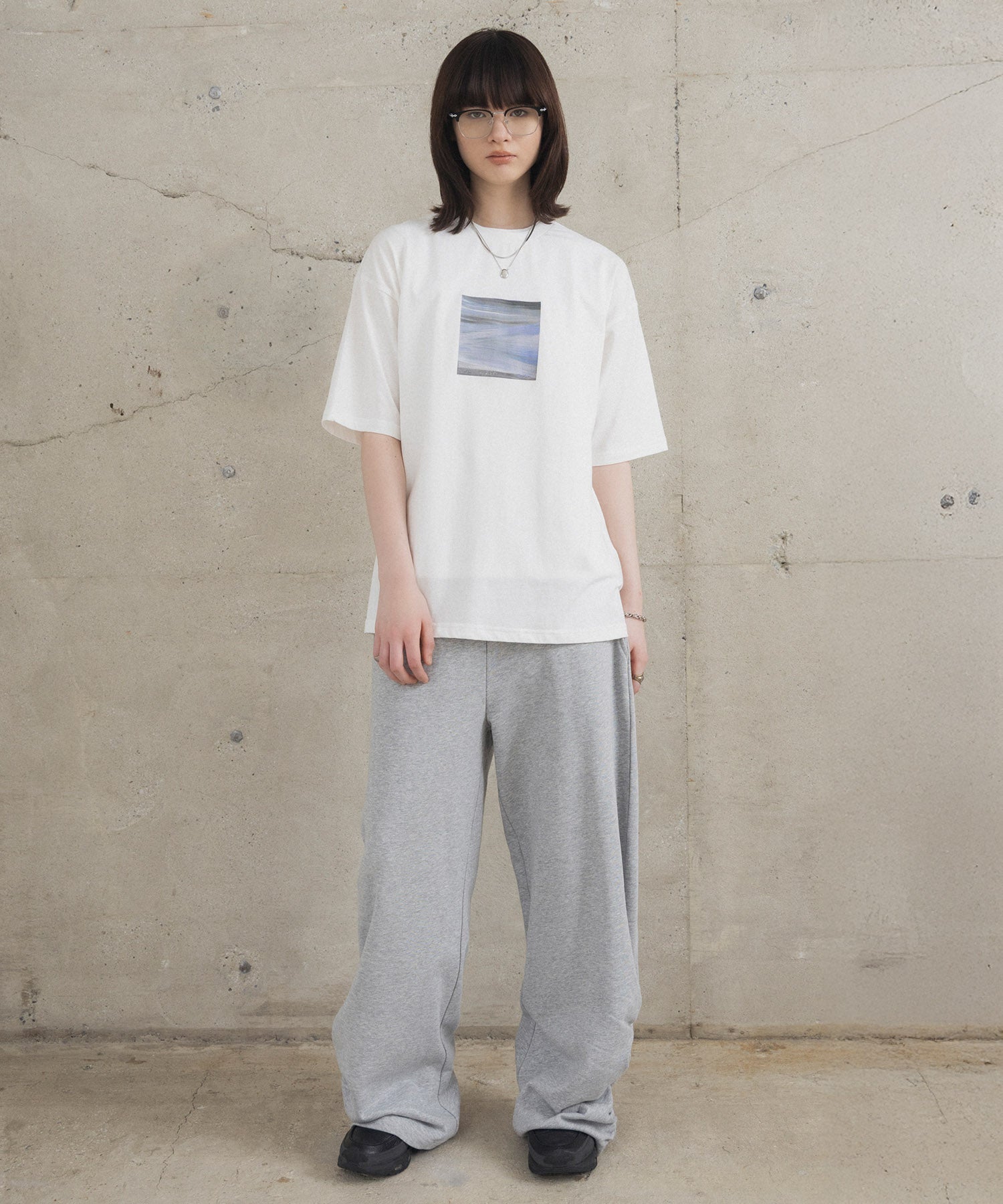 アブストラクト絵画 フロントプリント 半袖Tシャツ
