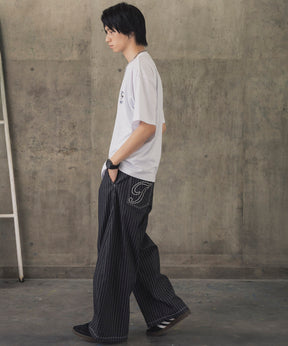 ヒゲオジサンC ワンポイント刺繍ロゴ ビッグシルエット半袖Tシャツ