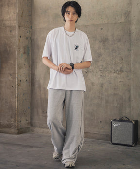 ヒゲオジサンA ワンポイント刺繍ロゴ ビッグシルエット半袖Tシャツ