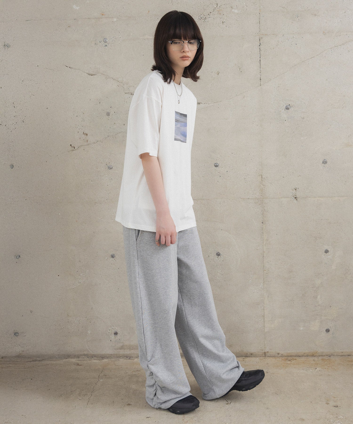 アブストラクト絵画 フロントプリント 半袖Tシャツ
