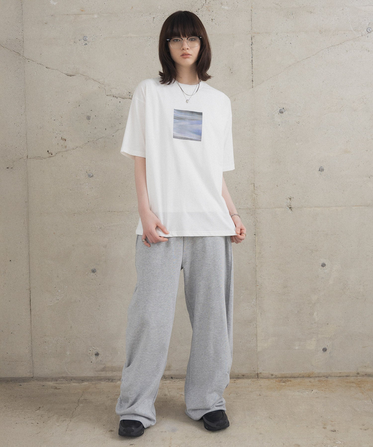 アブストラクト絵画 フロントプリント 半袖Tシャツ