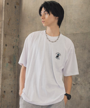 ヒゲオジサンA ワンポイント刺繍ロゴ ビッグシルエット半袖Tシャツ
