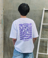 韓国風バックプリント ビッグシルエット バックプリント 半袖Tシャツ ワンポイント