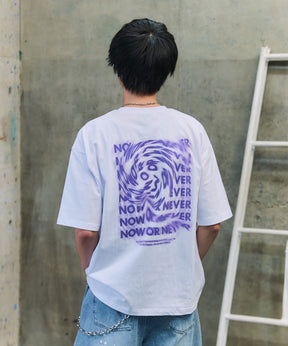 韓国風バックプリント ビッグシルエット バックプリント 半袖Tシャツ ワンポイント