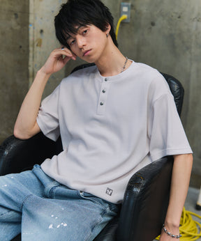 THERMAL DRAWSTRING HENLEY NECK T-SHIRT / サーマル ドローストリング ヘンリーネックTシャツ