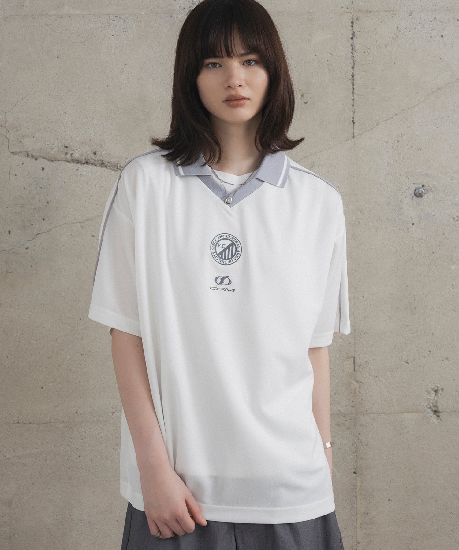 フロントプリント サイドライン ユニフォーム半袖Tシャツ