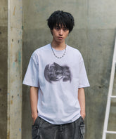 ビッグシルエット プレーティング 半袖Tシャツ グラフィック プリント