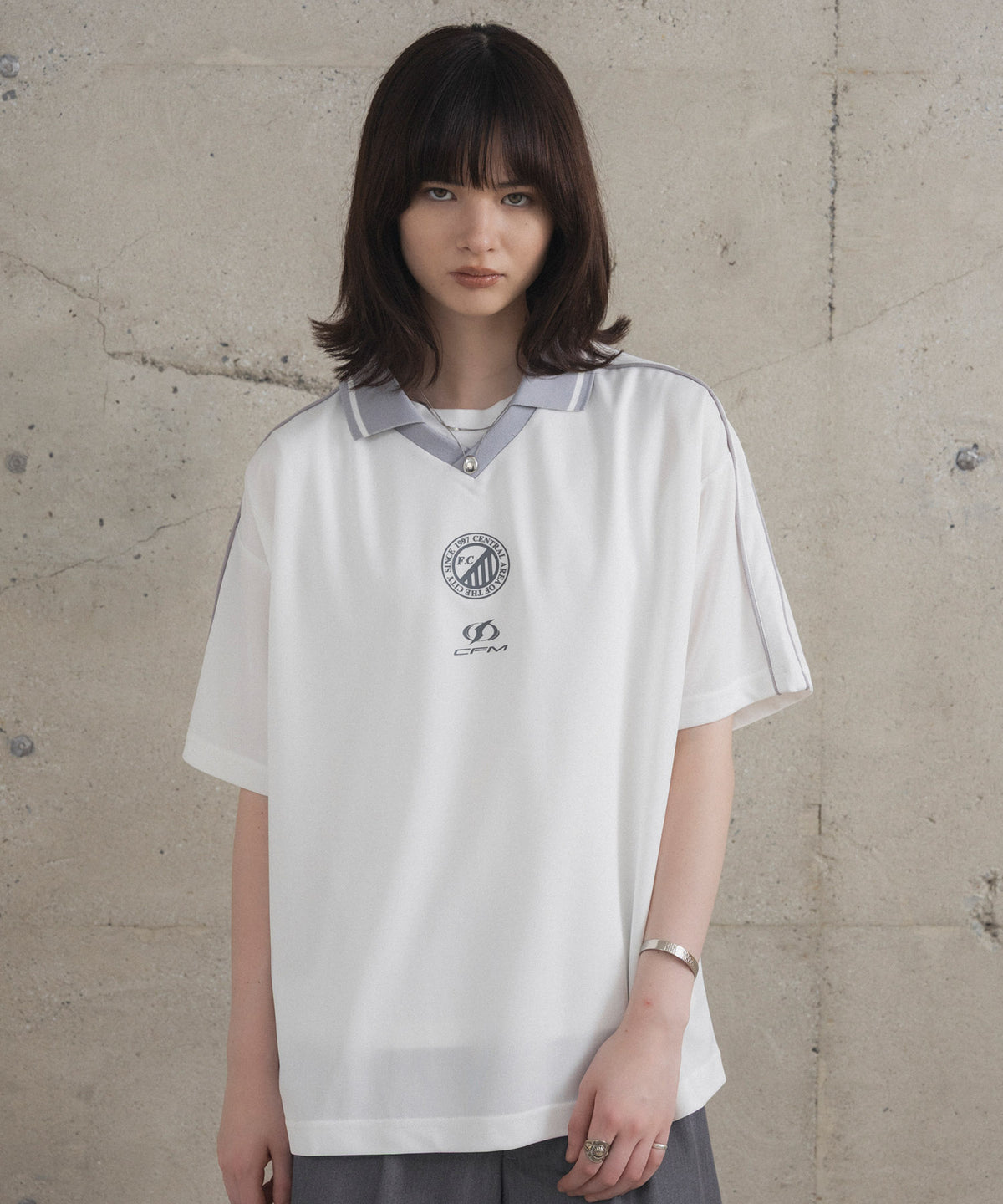 フロントプリント サイドライン ユニフォーム半袖Tシャツ