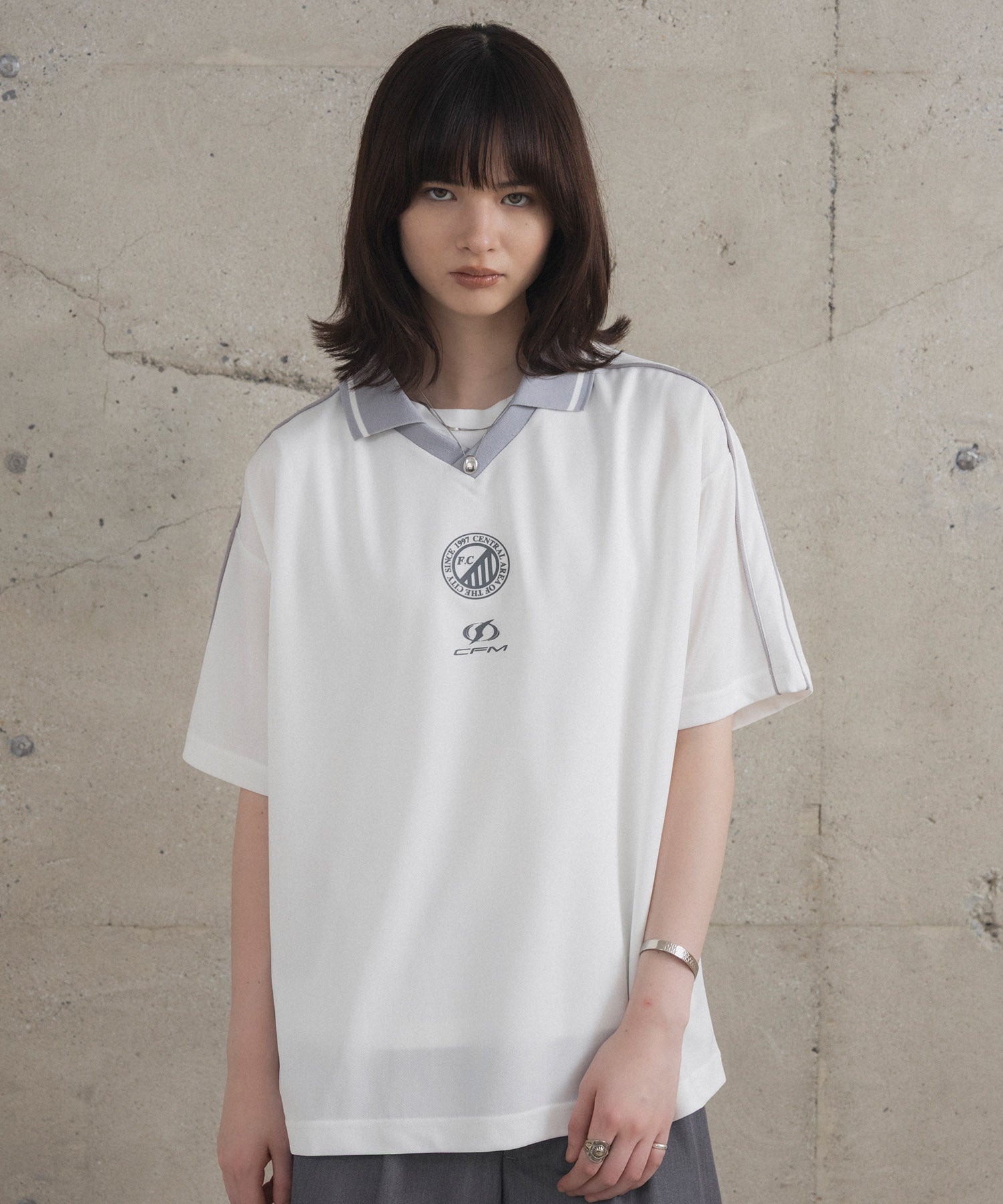 フロントプリント サイドライン ユニフォーム半袖Tシャツ