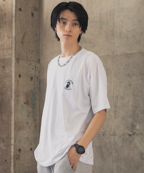 ヒゲオジサンA ワンポイント刺繍ロゴ ビッグシルエット半袖Tシャツ