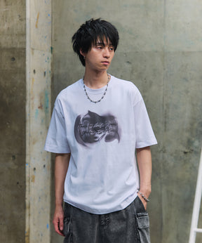 ビッグシルエット プレーティング 半袖Tシャツ グラフィック プリント