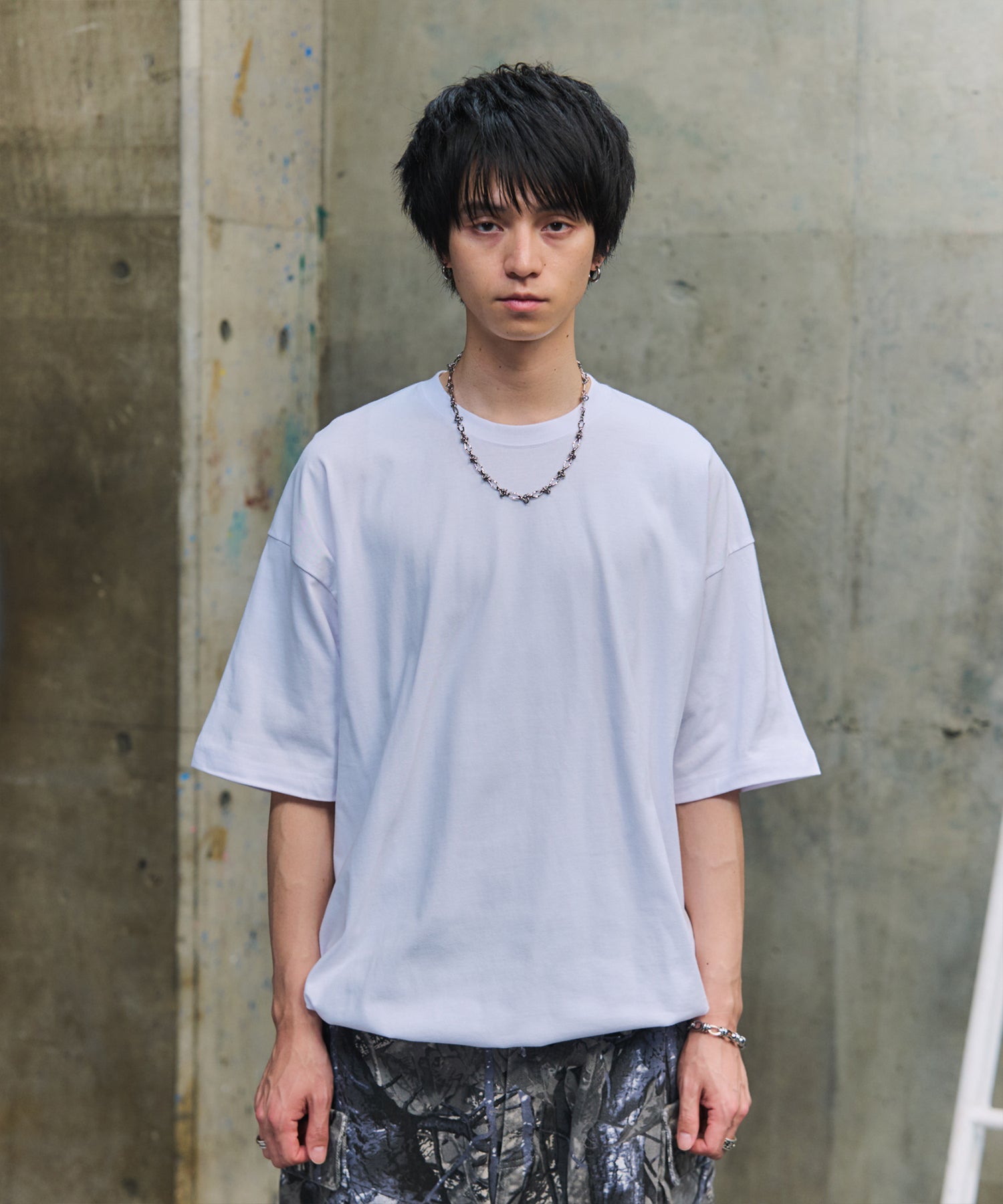 プレーティング 裾ドローコード 半袖Tシャツ