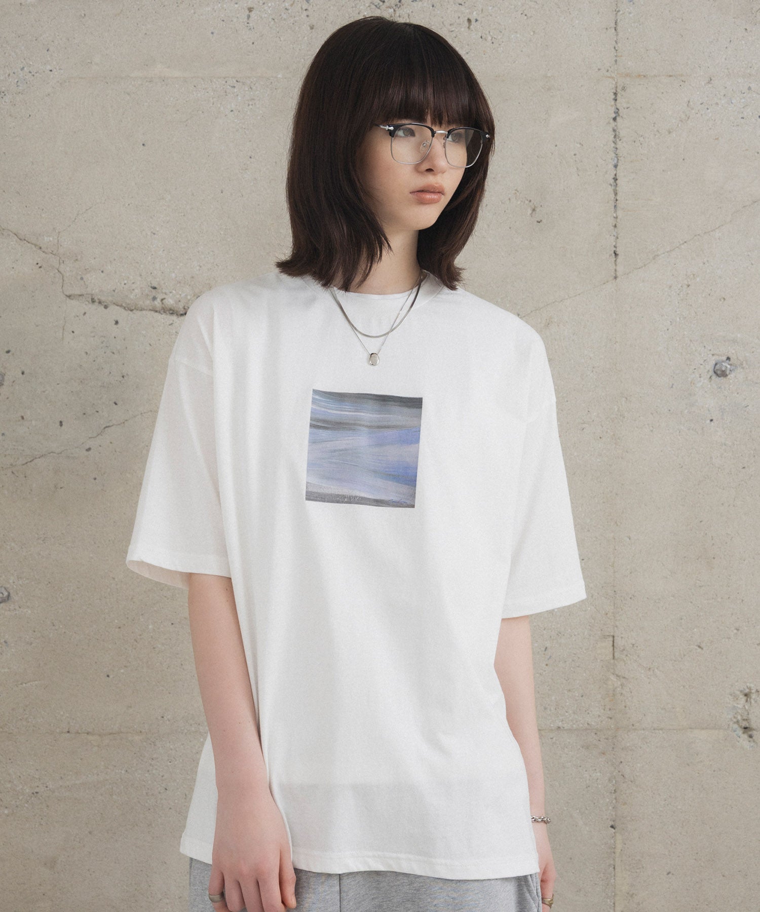 アブストラクト絵画 フロントプリント 半袖Tシャツ