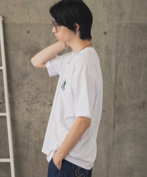 ウォーキングA ワンポイント刺繍ロゴ ビッグシルエット半袖Tシャツ