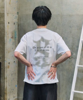 フェードロゴ ボックスシルエット グランジ風 レトロモチーフ バックプリント 半袖Tシャツ
